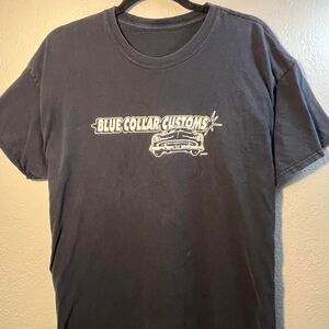 Vintage Y2K Men's Black and White T-shirt Large